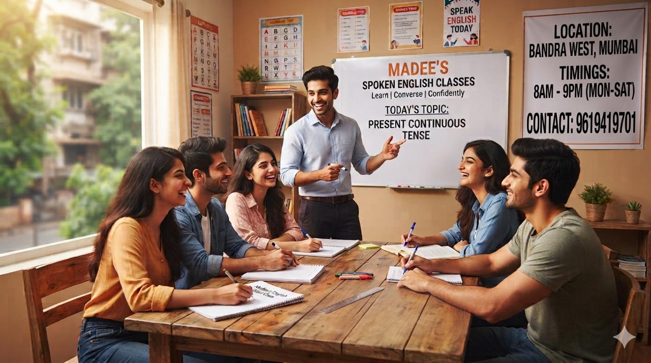 Madee's Spoken English teacher leading a classroom lesson